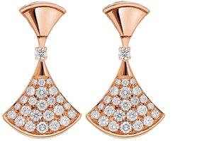 (Women) Bvlgari Divas' Dream Rose Gold Diamond Fan Earrings for Women OR857324-351054 (Women) Bvlgari Divas' Dream Rose Gold Diamond Fan Earrings for Women OR857324-351054
