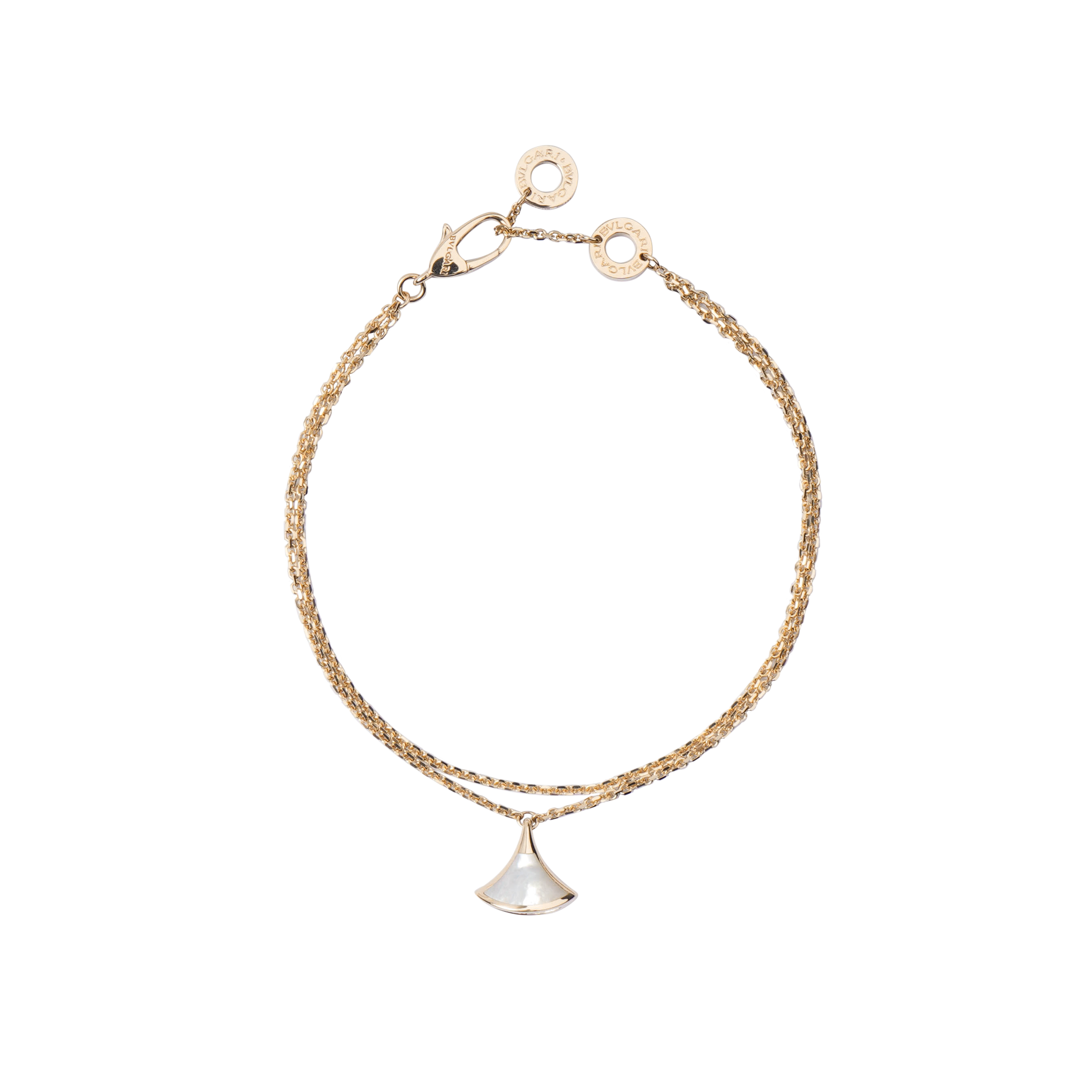 Order (W) BVLGARI Divas'' Dream 18K玫瑰金白色珍珠母貝風扇手鏈 女款 BR857196