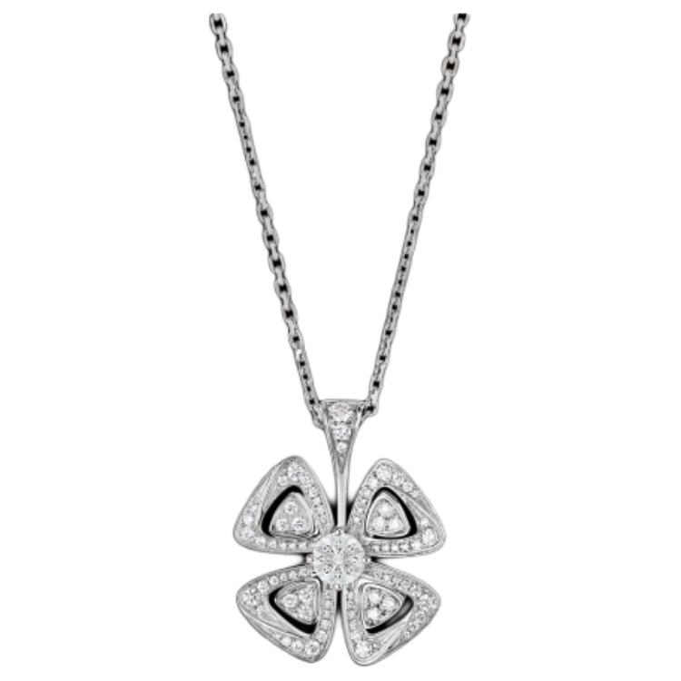 (Women) BVLGARI Fiorever 18K White Gold Diamond Flower Necklace for Women. 354496 圖 2