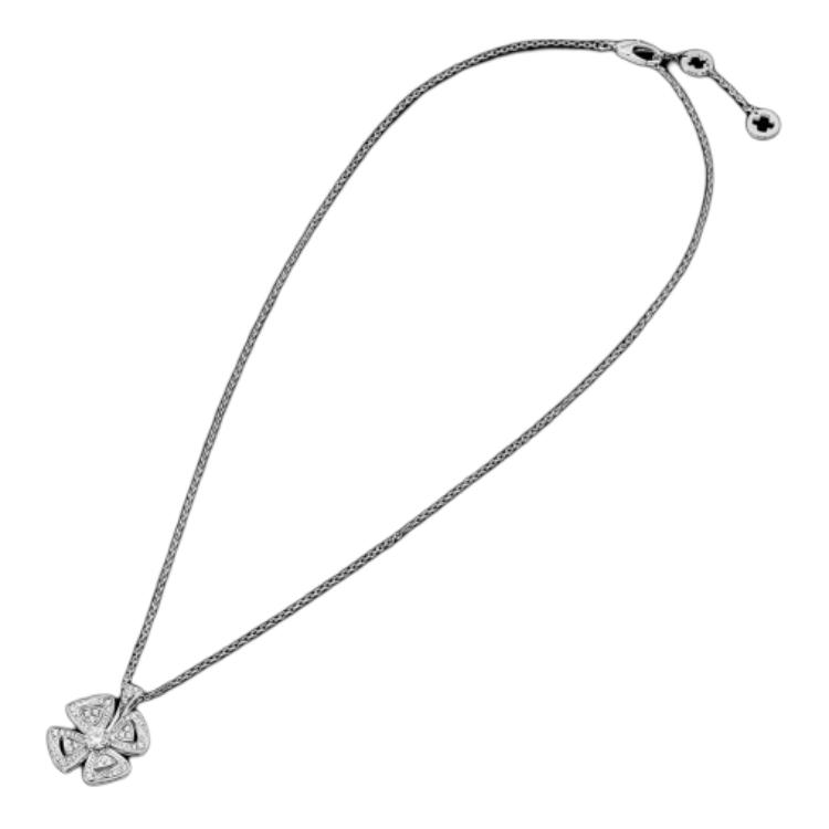 (Women) BVLGARI Fiorever 18K White Gold Diamond Flower Necklace for Women. 354496 圖 4