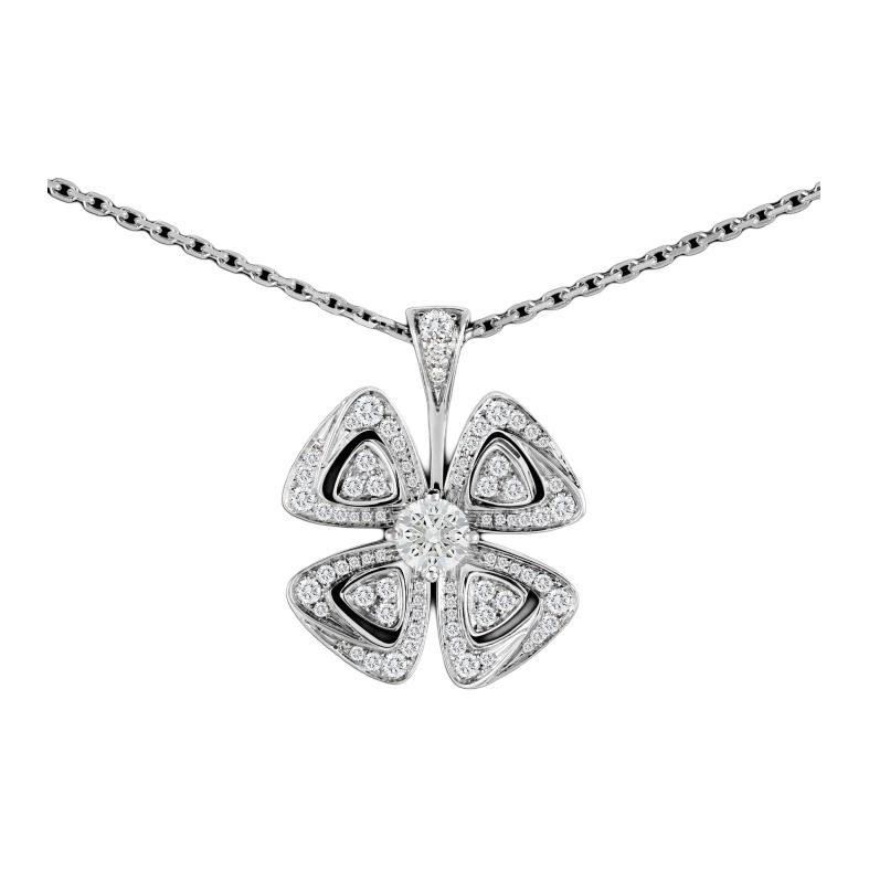 (Women) BVLGARI Fiorever 18K White Gold Diamond Flower Necklace for Women. 354496 圖 5