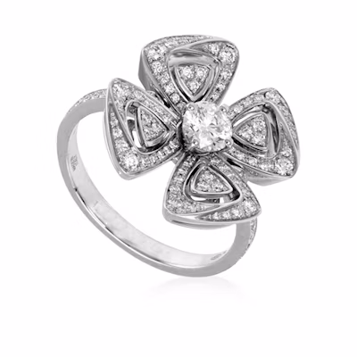 (Women) BVLGARI Fiorever Series 18K White Gold Diamond Ring for Women - Silver 354480