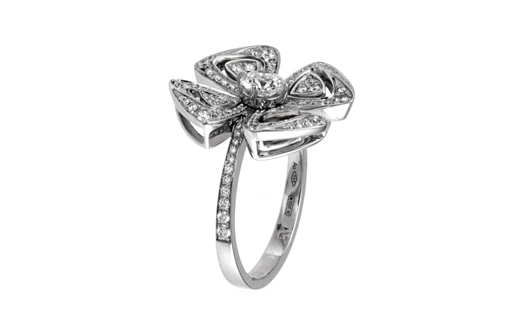 (Women) BVLGARI Fiorever Series 18K White Gold Diamond Ring for Women - Silver 354480 圖 3
