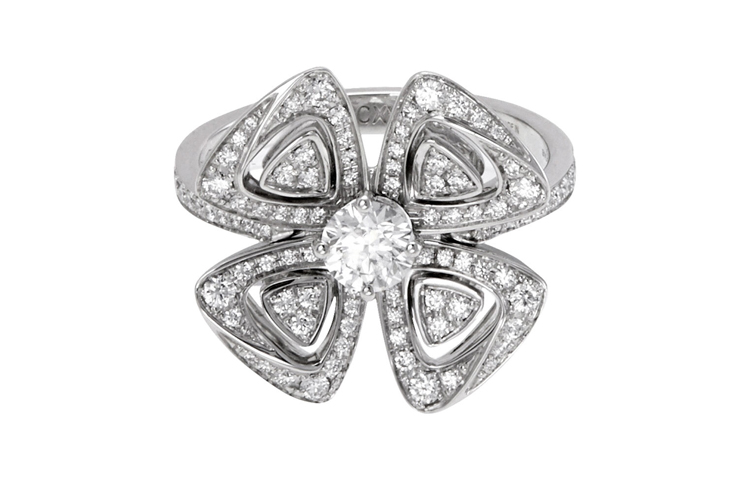 (Women) BVLGARI Fiorever Series 18K White Gold Diamond Ring for Women - Silver 354480 圖 4