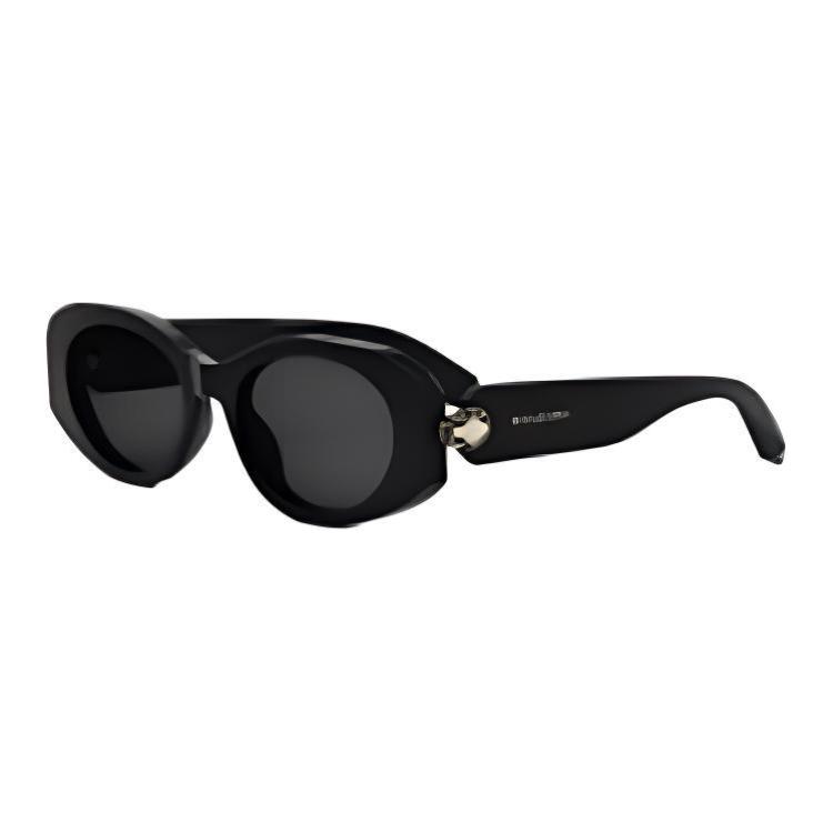 (Women) BVLGARI Irregular Shape Sunglasses Black with Logo Details. BV40007I5201A