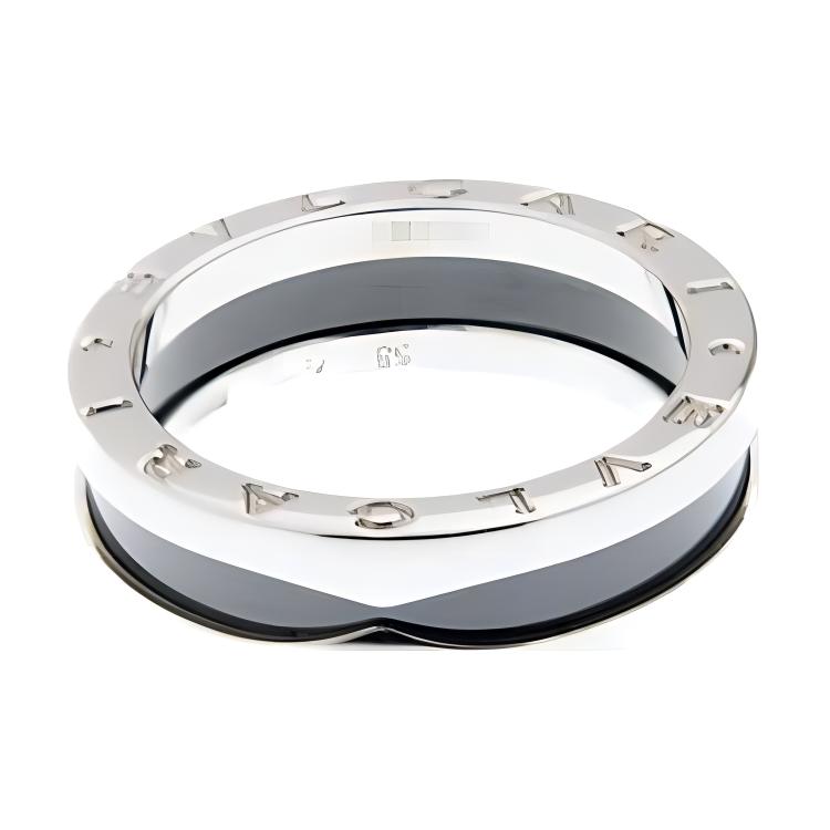 (Women) BVLGARI Logo Ceramic Ring  Silver. 855770 圖 3