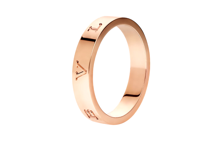 Details for (W) BVLGARI 頂級18K玫瑰金女士雕刻字母戒指 360325