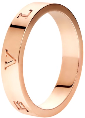 (W) BVLGARI 頂級18K玫瑰金女士雕刻字母戒指 360325 Cheap (W) BVLGARI 頂級18K玫瑰金女士雕刻字母戒指 360325