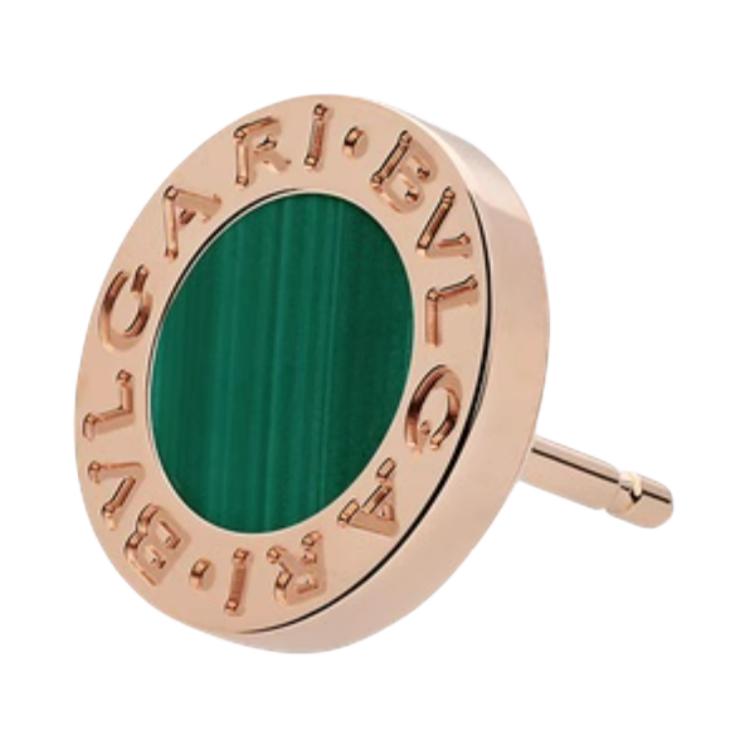 (Women) BVLGARI Malachite Single Rose Gold 18K Earring for Women. OR858200-354729