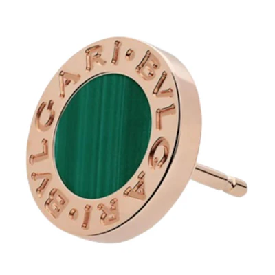 (Women) BVLGARI Malachite Single Rose Gold 18K Earring for Women. OR858200-354729