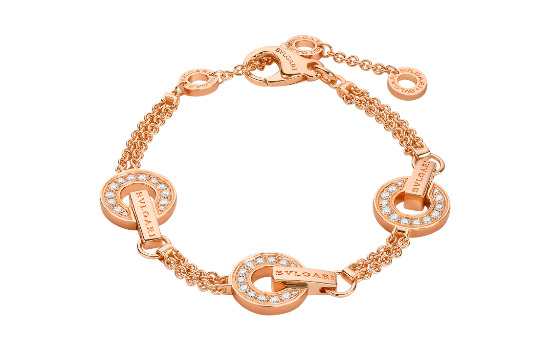 (Women) BVLGARI Rose Gold 18K Diamond Ornament Bracelet for Women. 357314 圖 2