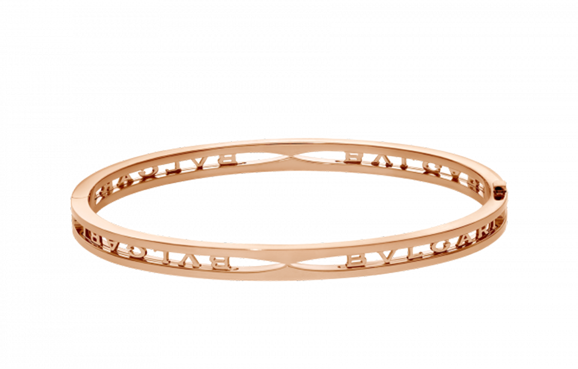 Lookbook (W) BVLGARI 玫瑰金18K字母LOGO手鍊 女士玫瑰金配色 BR858669