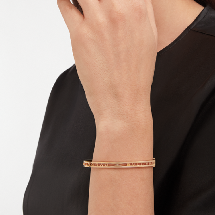 Shop (W) BVLGARI 玫瑰金18K字母LOGO手鍊 女士玫瑰金配色 BR858669