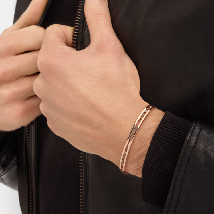 Purchase (W) BVLGARI 玫瑰金18K字母LOGO手鍊 女士玫瑰金配色 BR858669