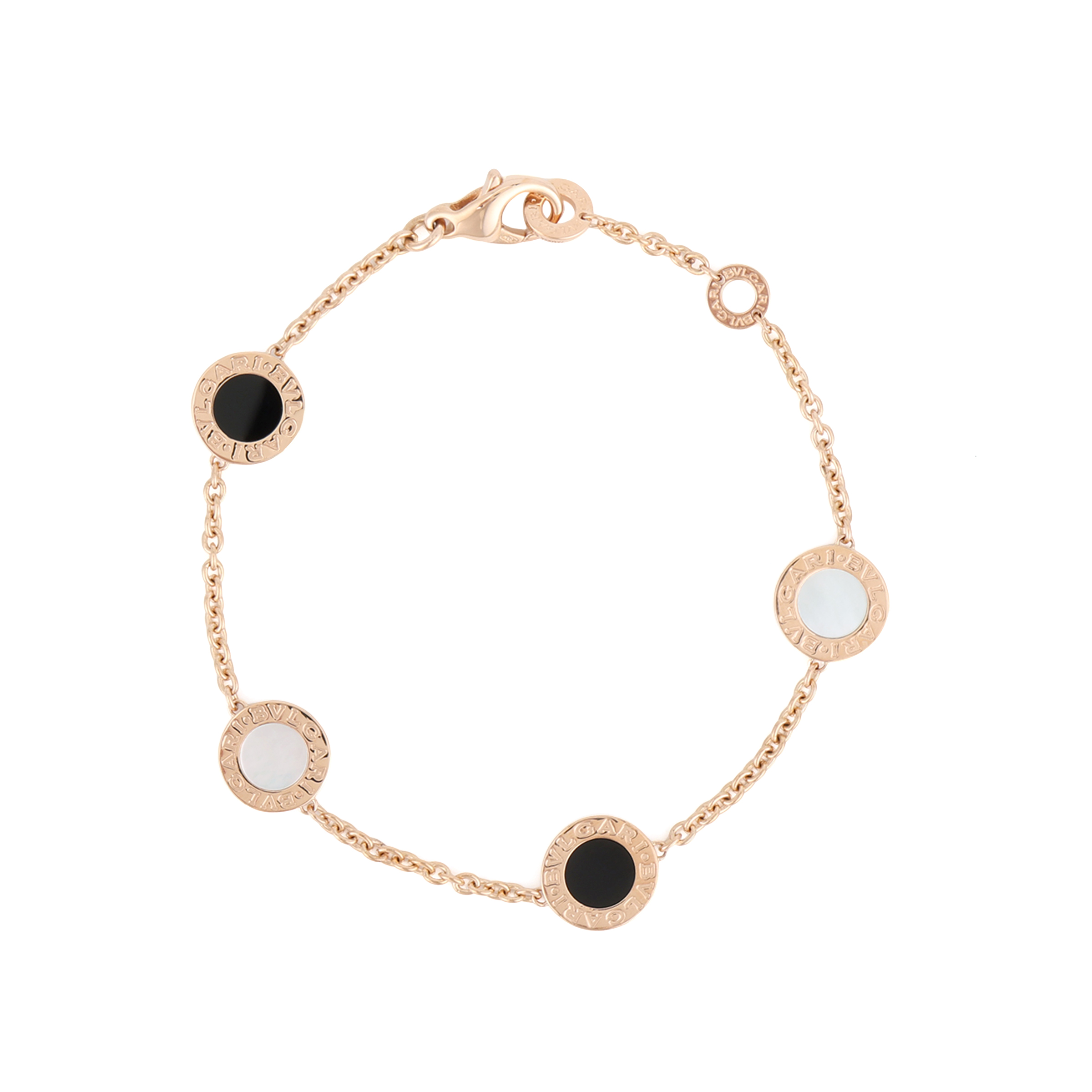 (Women) BVLGARI Rose Gold 18K Logo Engraved Bracelet for Women - Rose Gold. 350642