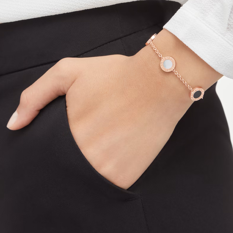 (Women) BVLGARI Rose Gold 18K Logo Engraved Bracelet for Women - Rose Gold. 350642 圖 9
