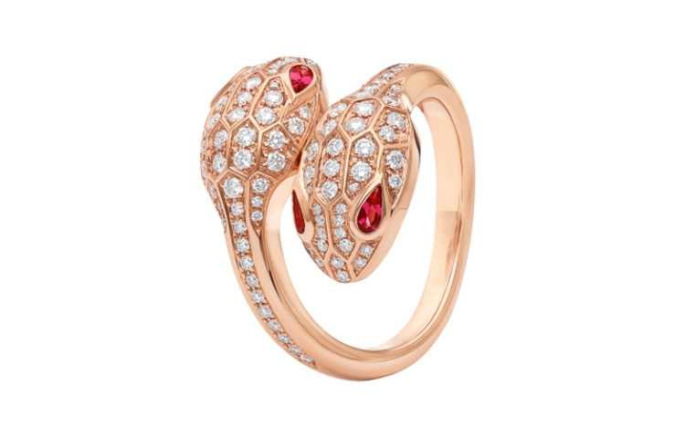 (Women) BVLGARI SERPENTI 18K Rose Gold Ring for Women - Elegant & Fashionable AN859033