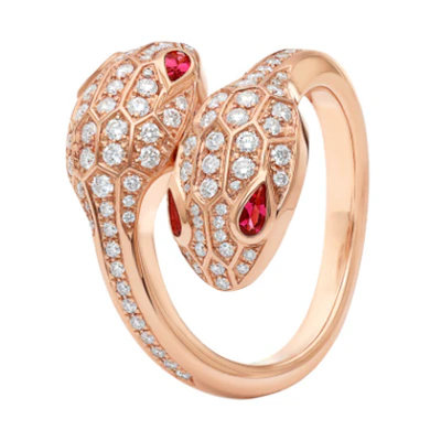 (Women) BVLGARI SERPENTI 18K Rose Gold Ring for Women - Elegant & Fashionable AN859033