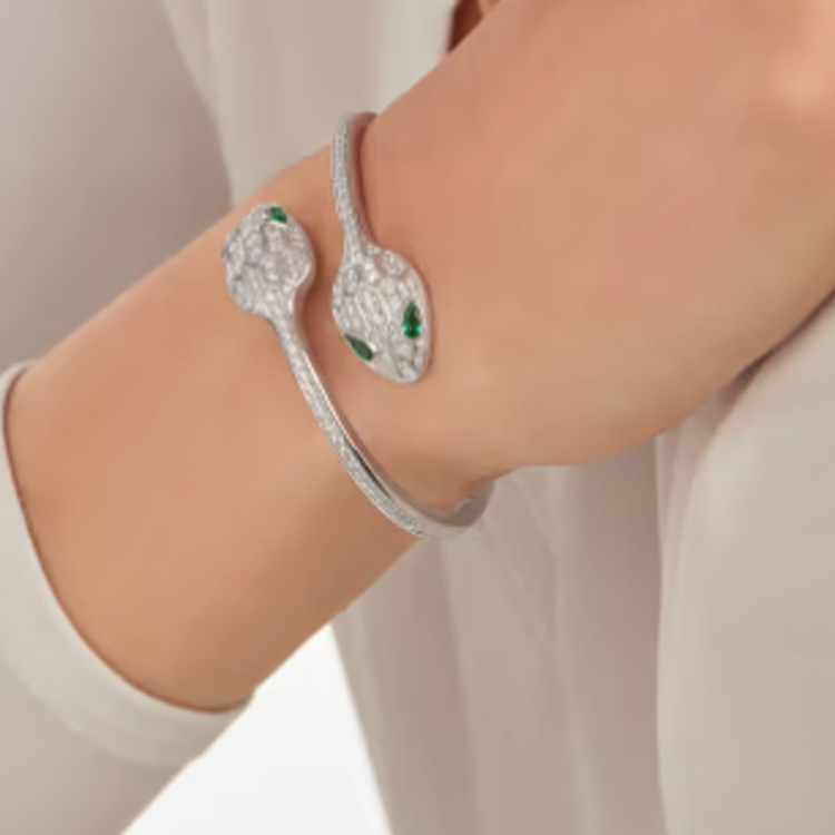 (Women) BVLGARI Serpenti 18K White Gold Bracelet for Women - Silver 356522 圖 3