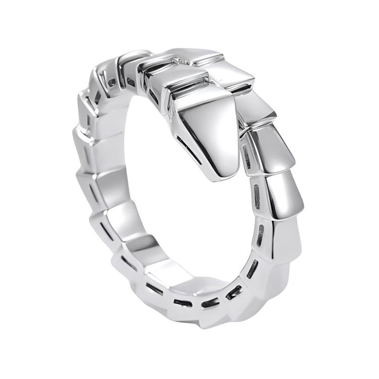 (Women) BVLGARI SERPENTI 18K White Gold Snake Ring for Women - White. 358645