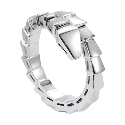 (Women) BVLGARI SERPENTI 18K White Gold Snake Ring for Women - White. 358645