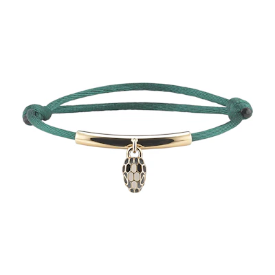 (Women) BVLGARI Serpenti Forever Fabric Bracelet Green 290991