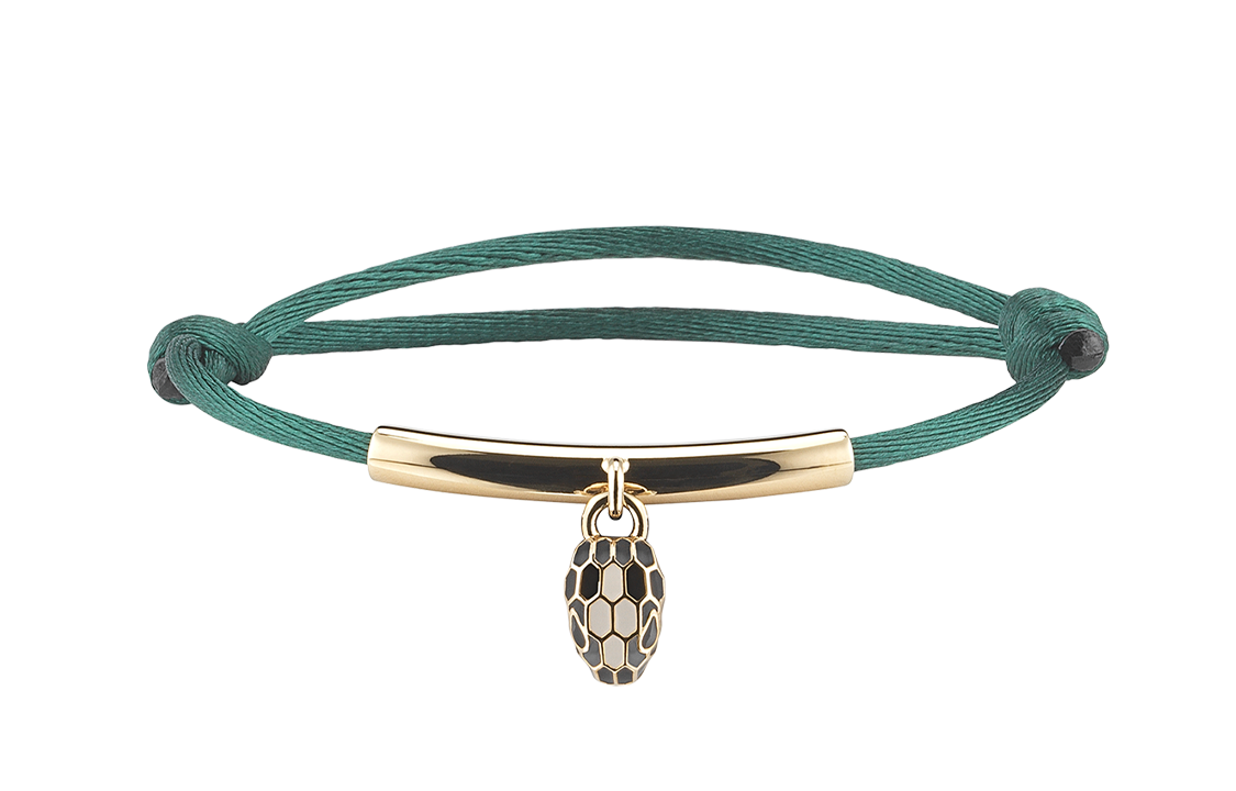 (Women) BVLGARI Serpenti Forever Fabric  Bracelet Green 290991 圖 2