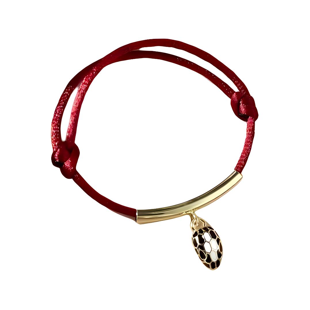 (Women) BVLGARI Serpenti Forever Red Bracelet with Snakehead Charm for Women. 293312