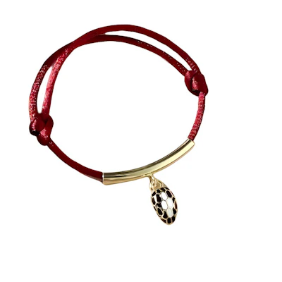 (Women) BVLGARI Serpenti Forever Red Bracelet with Snakehead Charm for Women. 293312