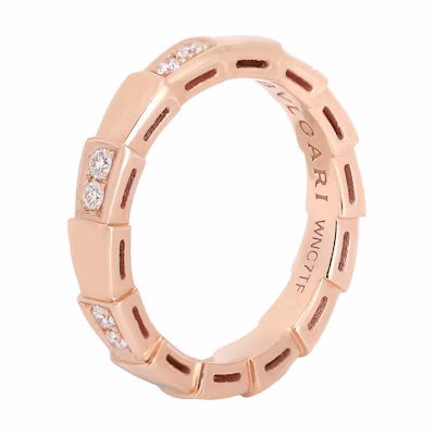 (Women) BVLGARI Serpenti Viper 18K Rose Gold Diamond Ring for Women - Rose Gold 353265