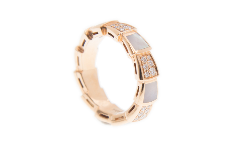 Shop (W) BVLGARI Serpenti Viper 18K玫瑰金戒指（女款）- 優雅時尚。 AN858043