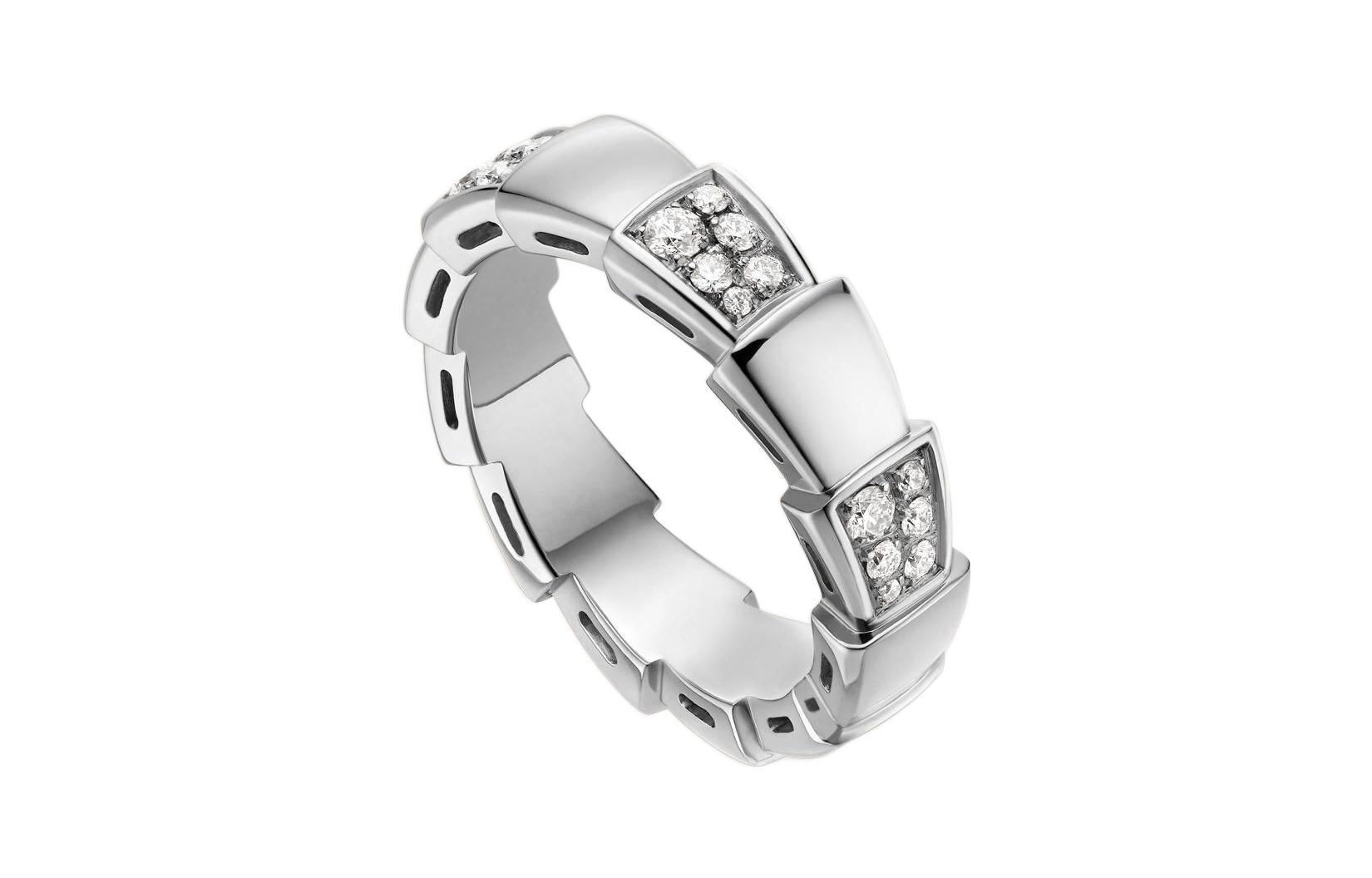 (Women) Bvlgari Serpenti Viper 18K White Gold Diamond Ring -  Wedding Band AN857931 圖 3