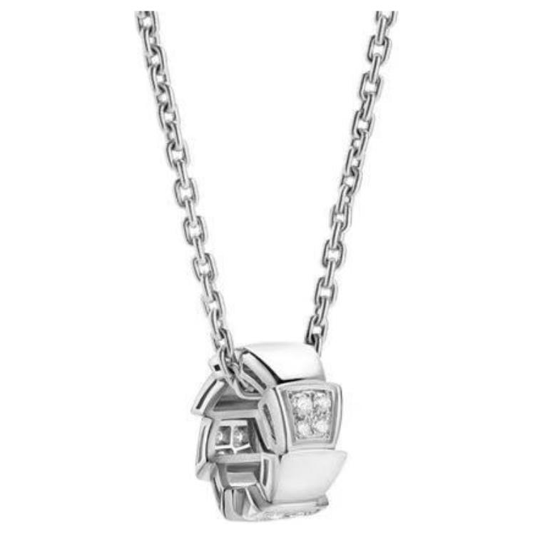 (Women) BVLGARI Serpenti Viper 18K White Gold Pendant Necklace for Women - Silver. 355255