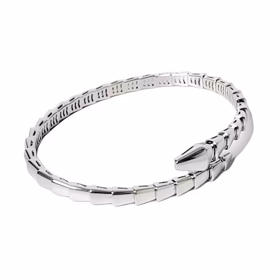 (Women) BVLGARI Serpenti Viper 18k White Gold Snake Bracelet for Women - Silver. BR859769