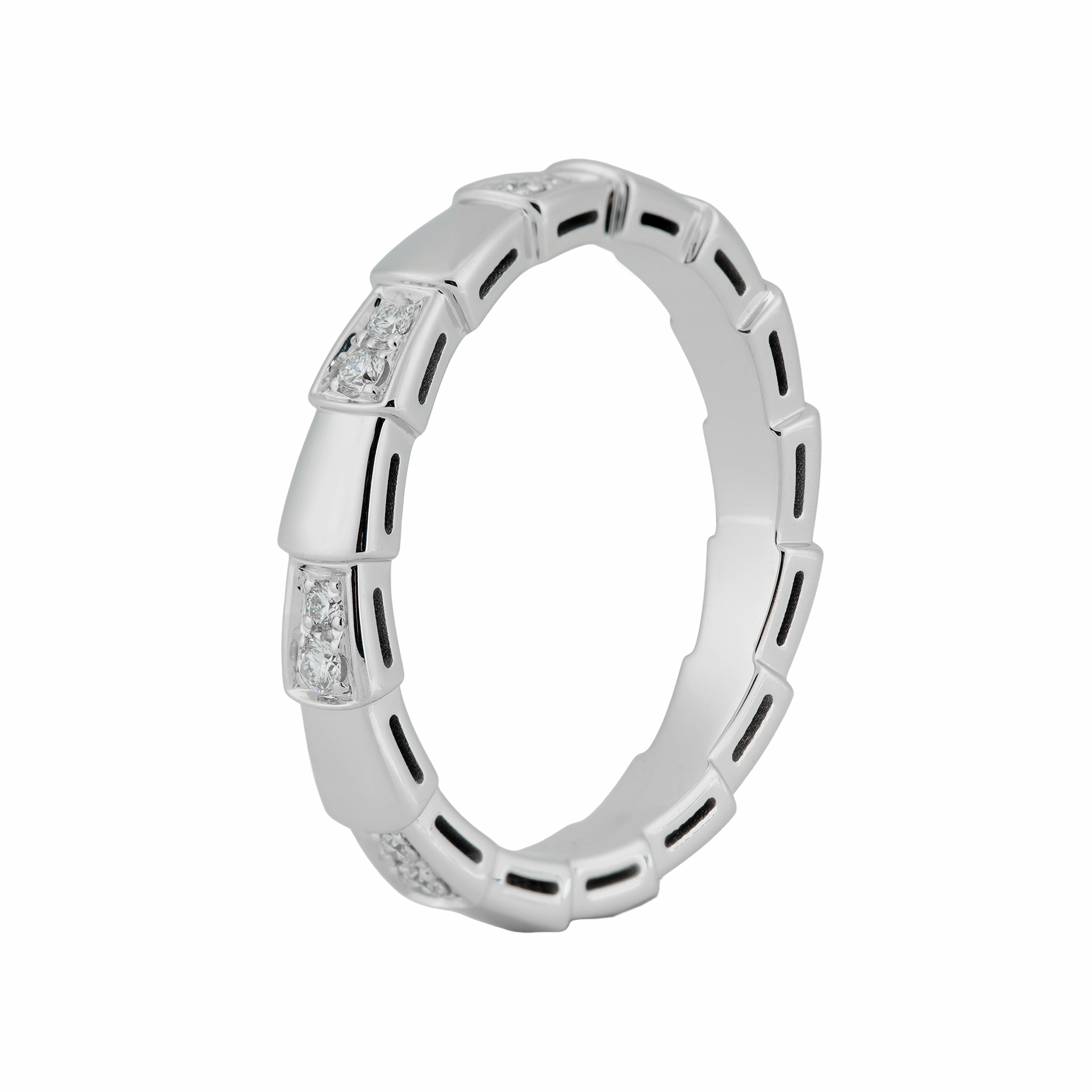 (Women) BVLGARI Serpenti Viper Diamond Ring for Women - Elegant Luxury Jewelry 353385