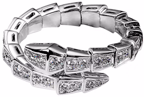 Order (W) BVLGARI Serpenti Viper 白金滿鑽單圈蛇戒 女款 AN858111