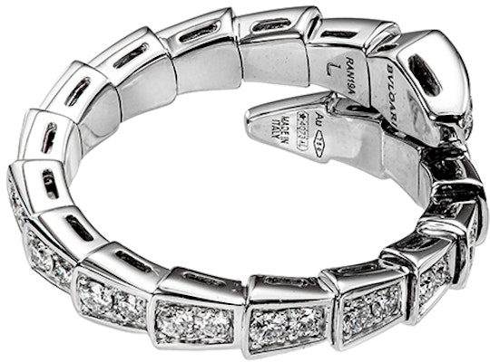 (W) BVLGARI Serpenti Viper 白金滿鑽單圈蛇戒 女款 AN858111 Shop (W) BVLGARI Serpenti Viper 白金滿鑽單圈蛇戒 女款 AN858111