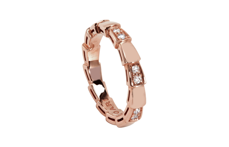 Lookbook (W) BVLGARI Serpenti Viper 18K玫瑰金鑽石戒指 女款戒指 AN857896
