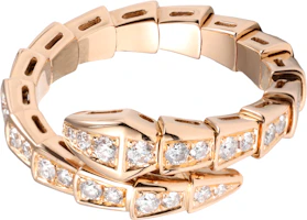 (Women) BVLGARI Serpenti Viper Series 18K Rose Gold Snake Ring for Women Rose Gold. 355974 (Women) BVLGARI Serpenti Viper Series 18K Rose Gold Snake Ring for Women Rose Gold. 355974