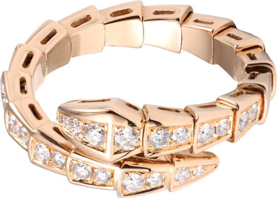 (W) BVLGARI Serpenti Viper Cincin Wanita Emas Rose 18K Desain Ular. 355974 Lookbook (W) BVLGARI Serpenti Viper Cincin Wanita Emas Rose 18K Desain Ular. 355974