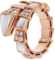 Shop (W) BVLGARI Serpenti Viper 單圈鑽石戒指 女款玫瑰金戒指. 350666