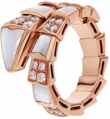 (Women) BVLGARI Serpenti Viper Single Coil Diamond Ring for Women in Rose Gold. 350666 Shop (Women) BVLGARI Serpenti Viper Single Coil Diamond Ring for Women in Rose Gold. 350666