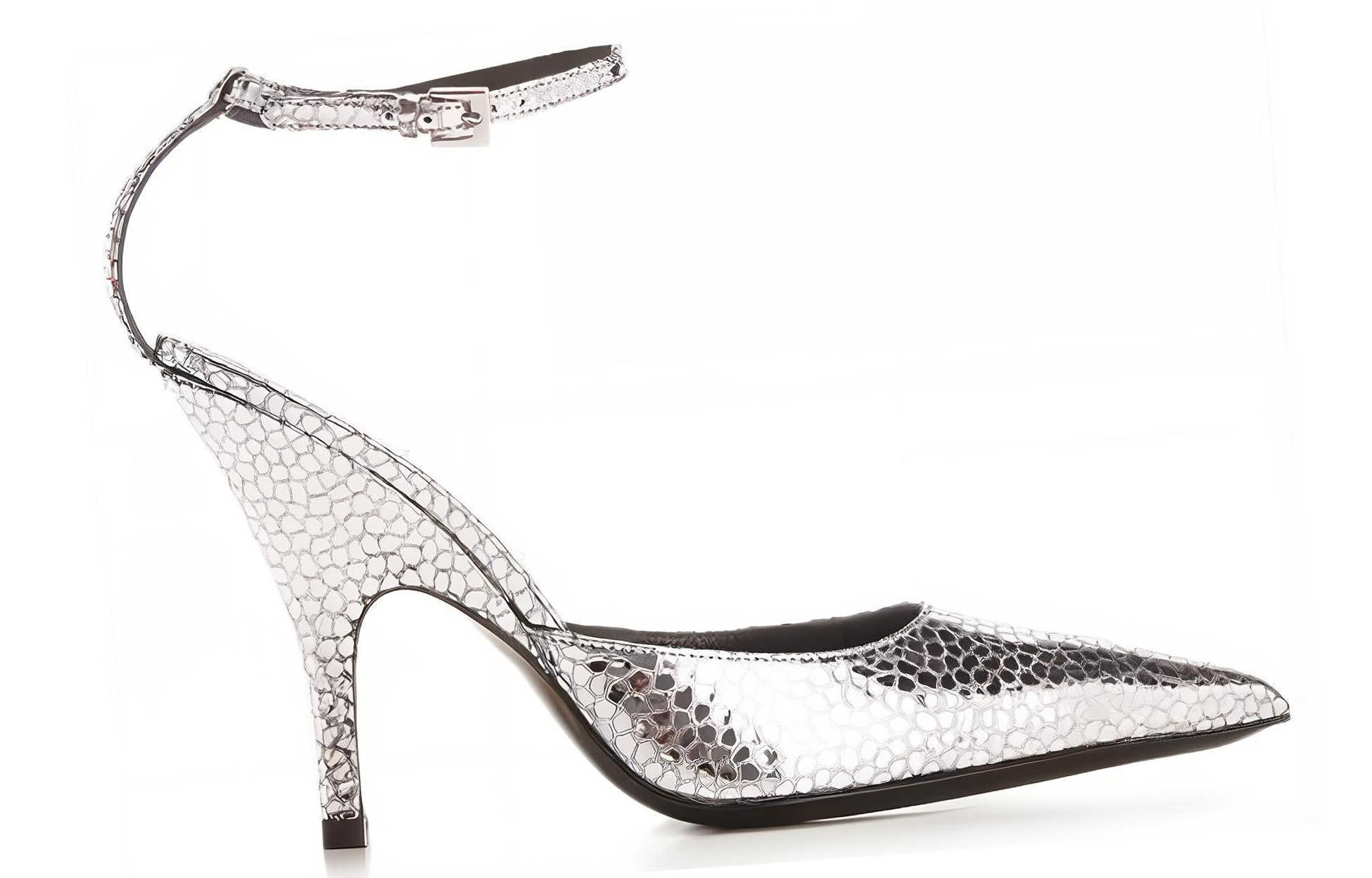 Order (W) By Far 11cm 'Sandal Tumit Tinggi Perak dengan Gesper Bergaya' 23CRELZHSVFLGSILVER