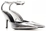 Lookbook (Women) By Far 11cm 'Silver Buckle Stiletto Fashion Slides' 23CRELZHSVFLGSILVER