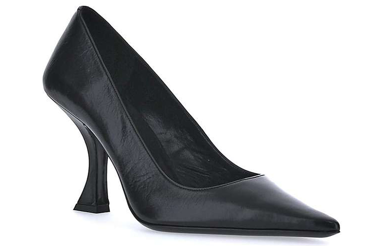 (W) By Far 'Elegant Black Creased Pointed High Heels' 圖 2