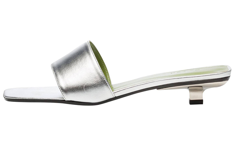 (W) By Far 'Silver Fashion Slide'