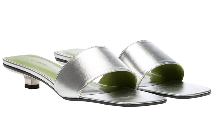 (W) By Far 'Silver Fashion Slide' 圖 2