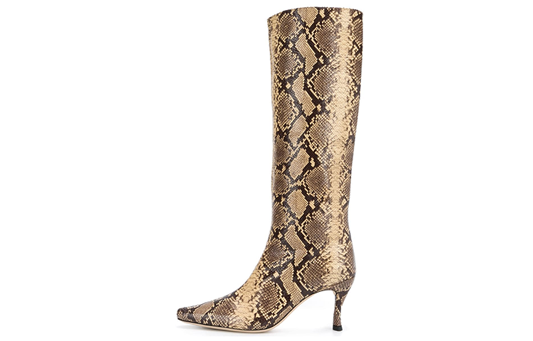 Buy (Women) By Far 'Snake Print Pointed-Toe High-Top Boots in Brown' 20PFSVIDMOR