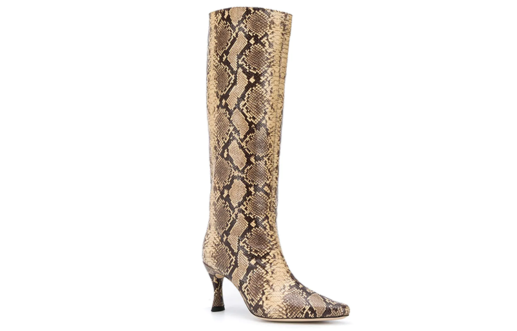 Order (Women) By Far 'Snake Print Pointed-Toe High-Top Boots in Brown' 20PFSVIDMOR