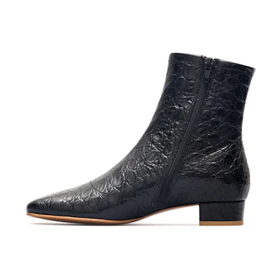 (W) By Far Ankle Boot 'Black Crocodile'